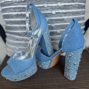 Azalea Wang Denim Platform Heels